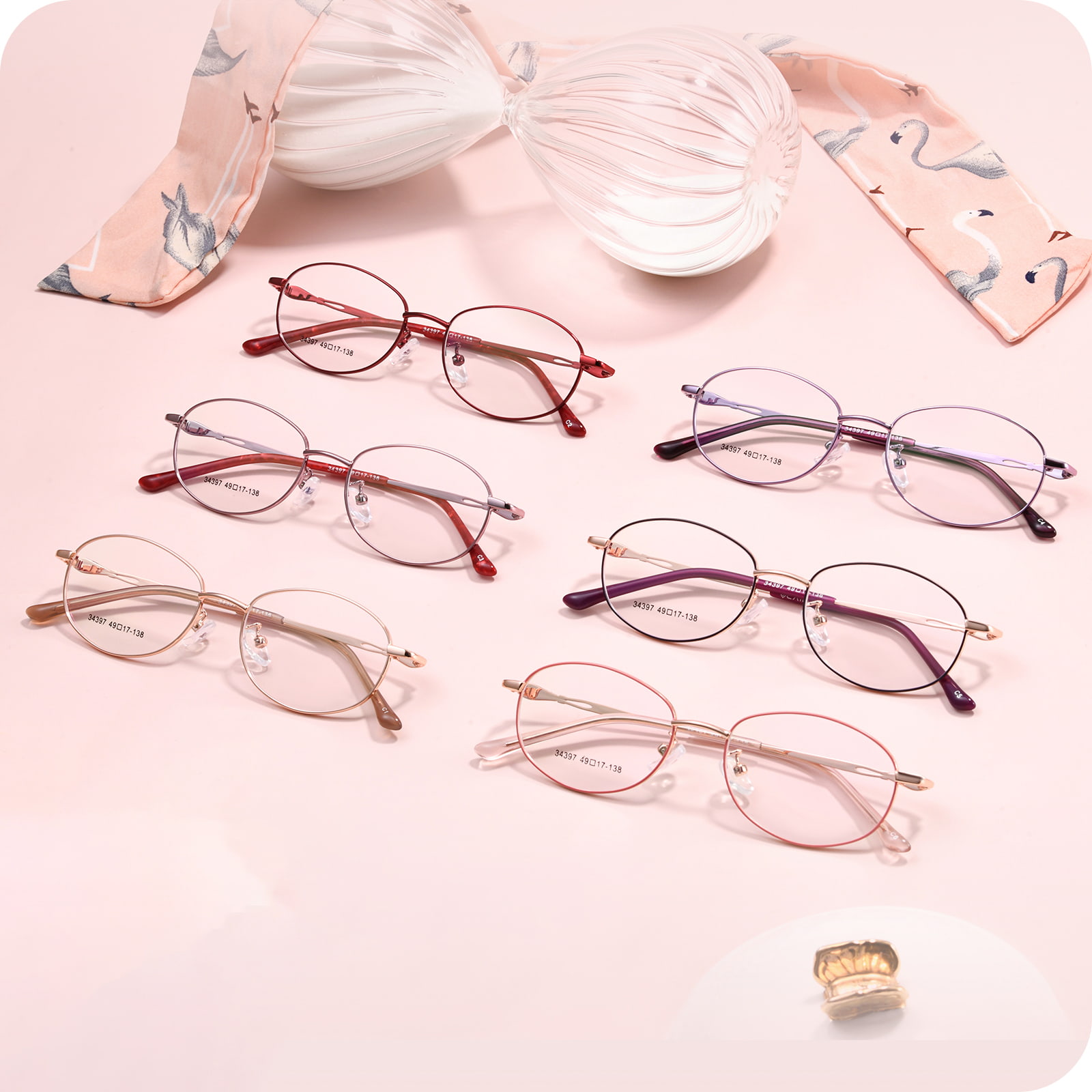 34397 نظارات سبائك بيضاوية كاملة الإطار للاستخدام اليومي